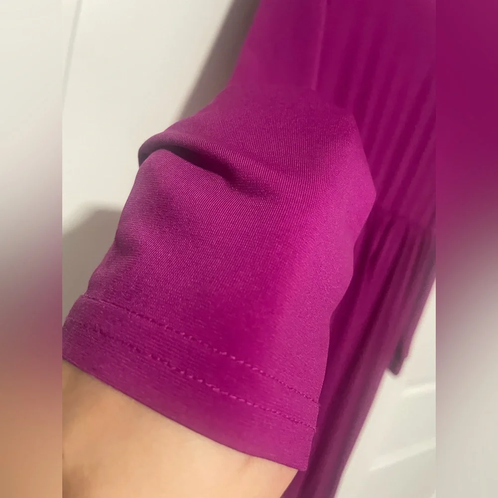 🩷Magenta/Fusha Color Long Sleeve Dress W pockets🩷 - Picture 3 of 7